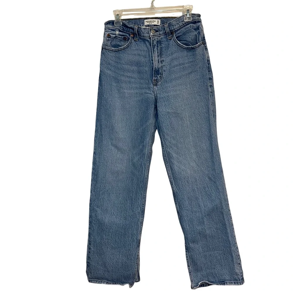Abercrombie & Fitch Jeans 90s Relaxed High Rise Rigid Denim Split Seam 30 / 10 - Picture 1 of 7